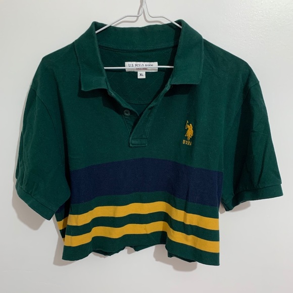 Vintage cropped USPA polo 💚💛 - Picture 1 of 3
